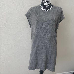 Cullen 100% Cashmere Ribbed Pullover Gray Sleeveless  Sweater Women M/L